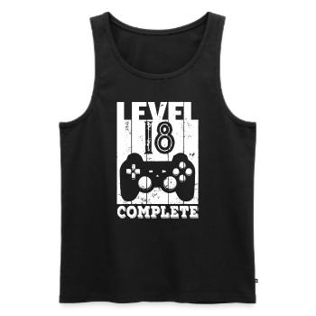 Level 18 Complete - Geburtstagsgeschenk 18 Jahre - Männer Premium Bio Tank Top - Schwarz - Vorne - Michal (187cm)