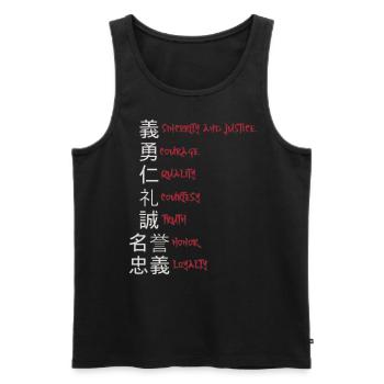 Japan - 7 Tugende der Samurai japanisch Streetwear - Männer Premium Bio Tank Top - Schwarz - Vorne - Michal (187cm)
