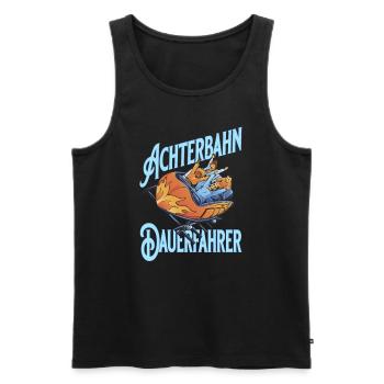 Achterbahn Dauerfahrer Kirmes Jahrmarkt Fan - Männer Premium Bio Tank Top - Schwarz - Vorne - Michal (187cm)