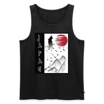Japon Paysage Art japonais Streetwear - Débardeur bio Premium Homme - noir - Devant - Michal (187cm)