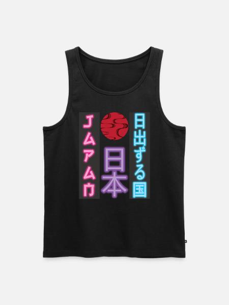 Japan Retro Synthwave Streetwear - Men's Premium Organic Tank Top - black