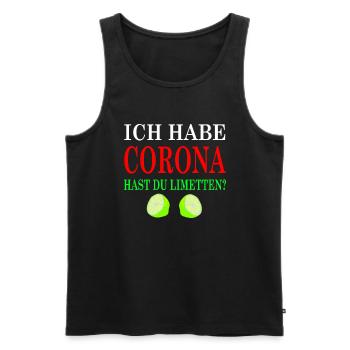 Ich habe Corona Hast du Limetten - Männer Premium Bio Tank Top - Schwarz - Vorne - Michal (187cm)