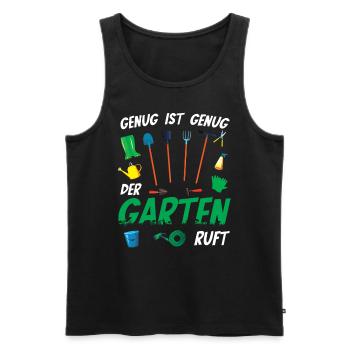 Garten Gärtner Gartenarbeit - Der Garten ruft - Männer Premium Bio Tank Top - Schwarz - Vorne - Michal (187cm)
