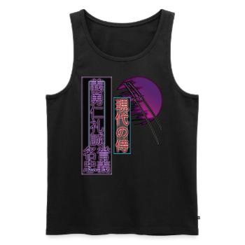 Aesthetics Japan Vaporwave Modern Samurai Retro - Men's Premium Organic Tank Top - black - Front - Michal (187cm)