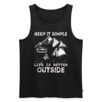 Camping Camper Keep it Simple Vintage - Men's Premium Organic Tank Top - black - Front - AI Model Male 178 light (178cm)