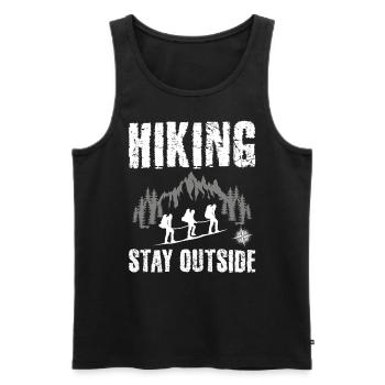 Wandern Stay Outside Wanderung Vintage - Männer Premium Bio Tank Top - Schwarz - Vorne - Michal (187cm)