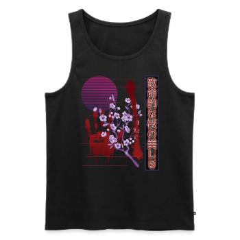 Aesthetics Vaporwave Japan Retro - Men's Premium Organic Tank Top - black - Front - Michal (187cm)