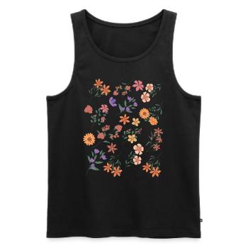 Motif de fleur jardinier de jardin - Débardeur bio Premium Homme - noir - Devant - AI Model Male 178 light (178cm)