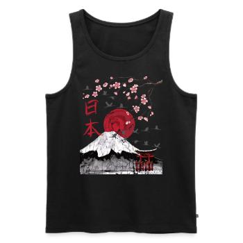 Japon Paysage Esthétique Art japonais - Débardeur bio Premium Homme - noir - Devant - Michal (187cm)