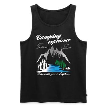 Camping Experience Camper Vintage - Männer Premium Bio Tank Top - Schwarz - Vorne - AI Model Male 178 light (178cm)