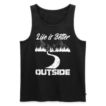 Hiking Life is better Outside Hike Vintage - Men's Premium Organic Tank Top - black - Front - AI Model Male 178 light (178cm)