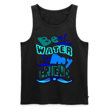 Be water my friend - Männer Premium Bio Tank Top - Schwarz - Vorne - AI Model Male 178 light (178cm)