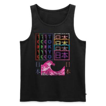 Japan Vaporwave Tokyo Retro Streetwear Vintage - Men's Premium Organic Tank Top - black - Front - AI Model Male 178 light (178cm)