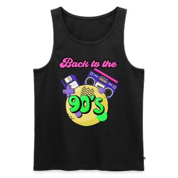Men, women retro I'm Back To 90's - Men's Premium Organic Tank Top - black - Front - AI Model Male 178 light (178cm)
