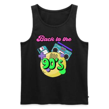 Men, women retro I'm Back To 90's - Men's Premium Organic Tank Top - black - Front - AI Model Male 178 light (178cm)