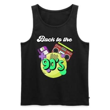 Men, women retro I'm Back To 90's - Men's Premium Organic Tank Top - black - Front - AI Model Male 178 light (178cm)