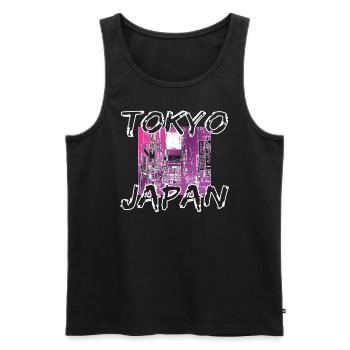 Japan Tokyo Urban Streetwear Retro - Men's Premium Organic Tank Top - black - Front - AI Model Male 178 light (178cm)