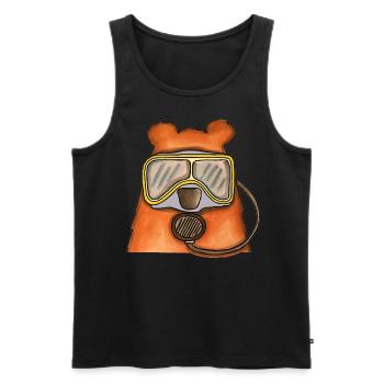 Der Blubberbär - Männer Premium Bio Tank Top - Schwarz - Vorne - Michal (187cm)