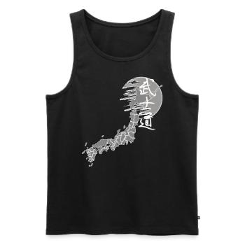 Japan Retro Aesthetics Vaporwave Streetwear - Men's Premium Organic Tank Top - black - Front - Michal (187cm)