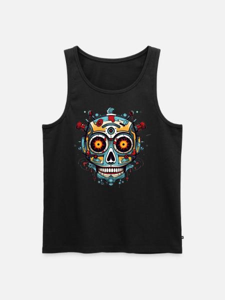 Mexican skull of robot - Men's Premium Organic Tank Top - black
