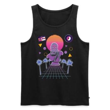 Retro 80s Vaporwave - Men's Premium Organic Tank Top - black - Front - AI Model Male 178 light (178cm)