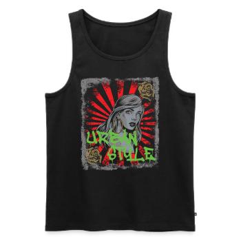 Vintage attraktive Frau Streetwear Urban - Männer Premium Bio Tank Top - Schwarz - Vorne - Michal (187cm)