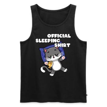Lustige Spruch Anime Katze offizielles Schlafshirt - Männer Premium Bio Tank Top - Schwarz - Vorne - Michal (187cm)