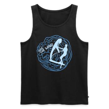 Ride The Wind Hydrofoil Wingfoil Wingfoiling - Men's Premium Organic Tank Top - black - Front - Michal (187cm)