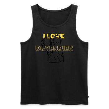 I love Dosenbier - Männer Premium Bio Tank Top - Schwarz - Vorne - Michal (187cm)