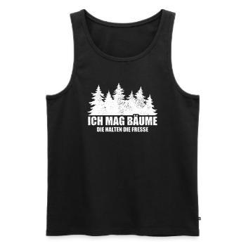 Ich Mag Bäume Die Halten Die Fresse - Waldliebe - Männer Premium Bio Tank Top - Schwarz - Vorne - Michal (187cm)