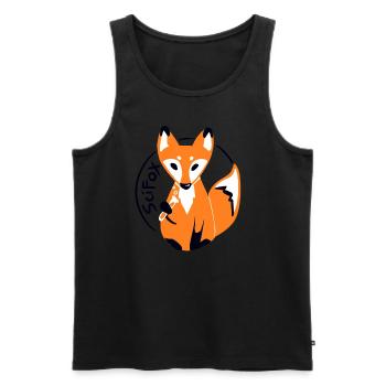 SciFox Logo - Männer Premium Bio Tank Top - Schwarz - Vorne - Michal (187cm)