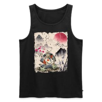 Japon Vintage Esthétique Art japonais - Débardeur bio Premium Homme - noir - Devant - Michal (187cm)