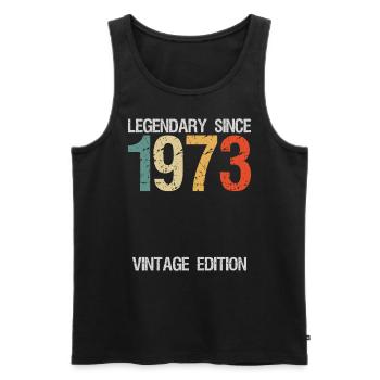 50. Geburtstag Legendary Since 1973 vintage - Männer Premium Bio Tank Top - Schwarz - Vorne - Michal (187cm)