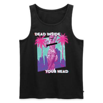 Vintage 80's Retro Vaporwave Aesthetic - Men's Premium Organic Tank Top - black - Front - AI Model Male 178 light (178cm)