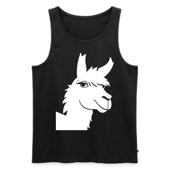 Lama Drôle Silhouette Effronté Amusant Lamas - Débardeur bio Premium Homme - noir - Devant - Michal (187cm)