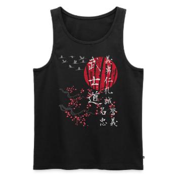 Japan Vintage japanische Kunst Streetwear - Männer Premium Bio Tank Top - Schwarz - Vorne - Michal (187cm)