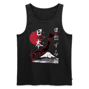 Japon Vintage Terre du Soleil Levant - Débardeur bio Premium Homme - noir - Devant - AI Model Male 178 light (178cm)