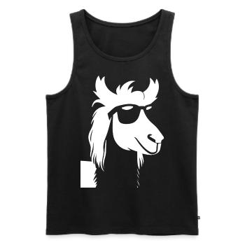 Lustiges Alpaka mit Sonnenbrille Coole Alpakas - Männer Premium Bio Tank Top - Schwarz - Vorne - AI Model Male 178 light (178cm)