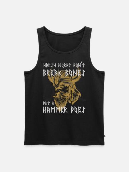 Wikinger Krieger lustiger Spruch - Männer Premium Bio Tank Top - Schwarz