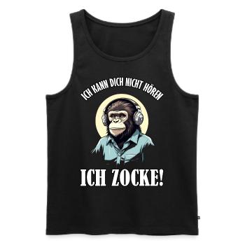Ich kann dich nicht hören, ich zocke! - Männer Premium Bio Tank Top - Schwarz - Vorne - Michal (187cm)