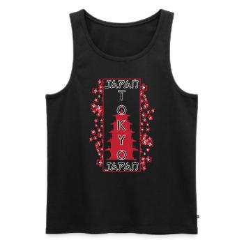 Japon Vintage Esthétique Tokyo Streetwear - Débardeur bio Premium Homme - noir - Devant - Michal (187cm)