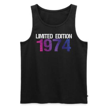 50e anniversaire édition limitée 1974 vintage - Débardeur bio Premium Homme - noir - Devant - Michal (187cm)