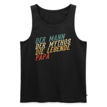 Papa Vintage lustiger Spruch Vater - Männer Premium Bio Tank Top - Schwarz - Vorne - Michal (187cm)