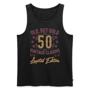 50th Birthday Vintage Lusy Saying - Men's Premium Organic Tank Top - black - Front - AI Model Male 178 light (178cm)