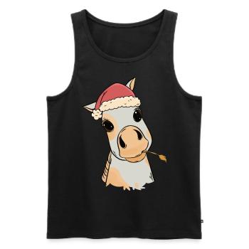 Fohlen Baby Xmas Weihnachtsgeschenk Pferdenarr - Männer Premium Bio Tank Top - Schwarz - Vorne - Michal (187cm)