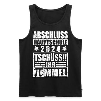 Abschluss 2024 Hauptschule - Männer Premium Bio Tank Top - Schwarz - Vorne - AI Model Male 178 light (178cm)