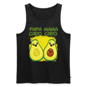 Avocado Funny Mamacado Papacado - Men's Premium Organic Tank Top - black - Front - AI Model Male 178 light (178cm)