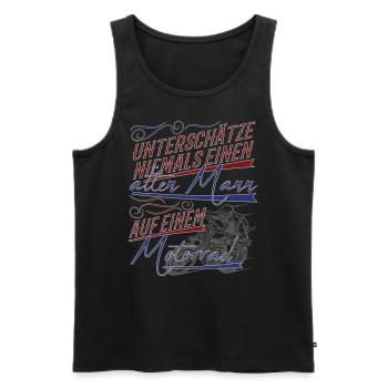 Alter Mann Lustiger Spruch Motorrad Vintage - Männer Premium Bio Tank Top - Schwarz - Vorne - Michal (187cm)