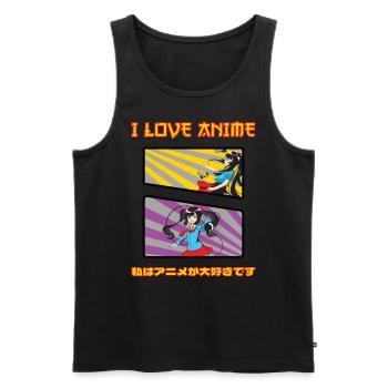 Anime I love lustiger Spruch - Männer Premium Bio Tank Top - Schwarz - Vorne - Michal (187cm)