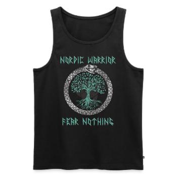 Wikinger Krieger Yggdrasil Ouroboros - Männer Premium Bio Tank Top - Schwarz - Vorne - Michal (187cm)